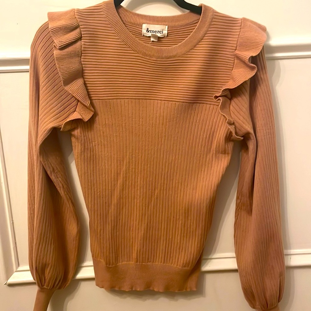 Sweater with ruffle detail